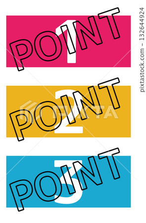 POINT: 3 steps Colorful list icon set showing important points 132644924