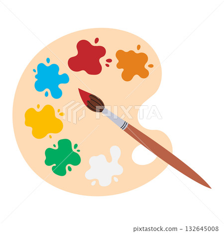 Palette with paint strokes. Isolated white background. Vector illustration Palette with paint strokes. Isolated white background. Vector illustration 132645008