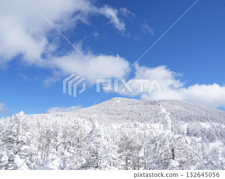八岳北部雪山全景 | 晴空萬裡,陽光燦爛,纜車 八岳北部雪山全景 | 晴空萬裡,陽光燦爛,纜車 132645056