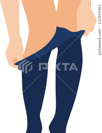Illustration of a woman's legs taking off jeans Illustration of a woman's legs taking off jeans 132645461