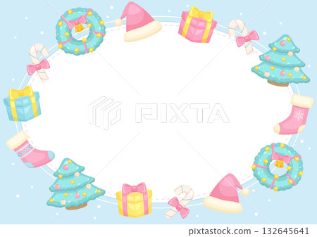 pastel happy christmas season frame 2 132645641