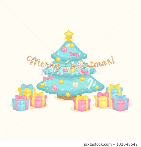 pastel merry christmas greeting 132645642