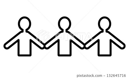 A simple illustration of three people standing side by side 132645716