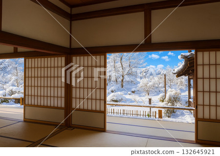 天龍寺 曾池庭園 大寶城雪景 132645921