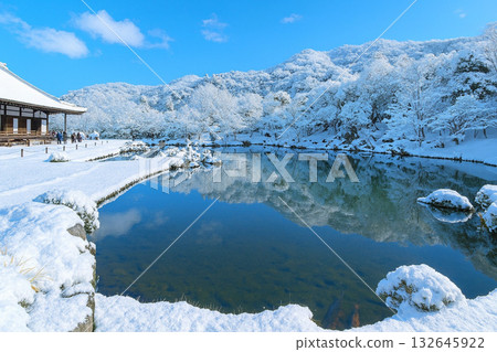 天龍寺 曾池庭園 大寶城雪景 132645922