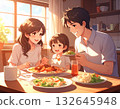 Image of a family eating together 132645948
