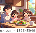 Image of a family eating together 132645949