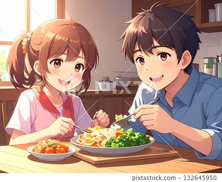 和家人一起吃飯的圖片 和家人一起吃飯的圖片 132645950