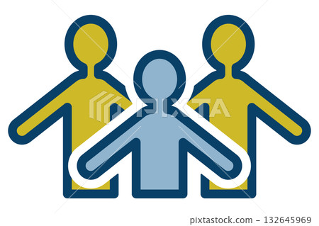 Silhouette illustration of three people standing side by side Silhouette illustration of three people standing side by side 132645969