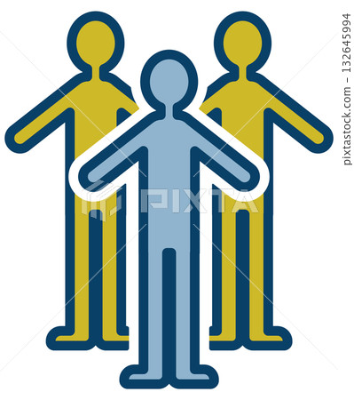 Illustration of three people lined up Illustration of three people lined up 132645994