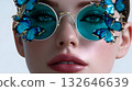 Dreamy lady with ethereal butterfly glasses 132646639