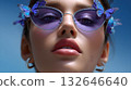 Dreamlike portrait of a woman with butterfly-adorned glasses 132646640