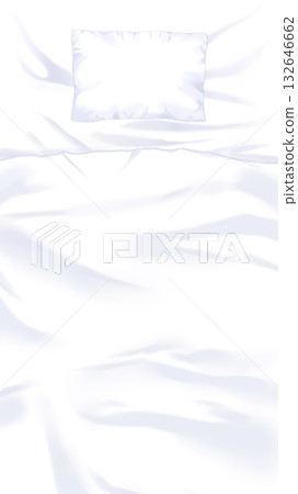 白色床單、枕頭和蒲團背景布料的床罩褶皺 132646662