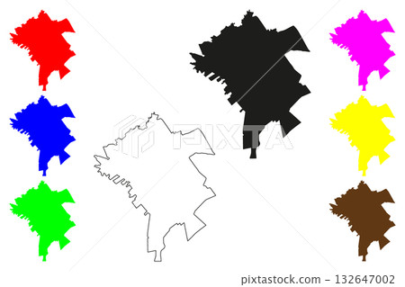 Comitan city (United Mexican States, Mexico, Chiapas State) map vector illustration, scribble sketch Comitan de Dominguez map 132647002