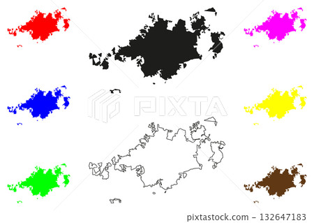 Morelia city (United Mexican States, Mexico, Michoacan State) map vector illustration, scribble sketch Valladolid map 132647183