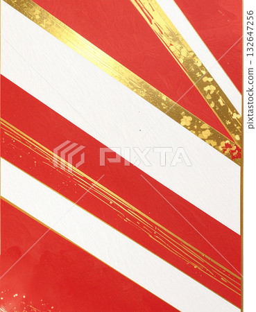 A modern, celebratory New Year's image background featuring shining red, white, and gold on Japanese paper 132647256