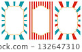 Retro Circus and Carnival Label Set . Vintage Decorative Frames with Stripes, Tickets and Packaging Design. 132647310