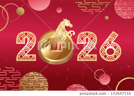 Happy new year, 2026 year of the horse Happy new year, 2026 year of the horse 132647516