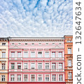 Facade of old residential building in Szczecin, Poland. 132647634