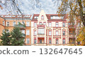 Facades of old residential buildings in Szczecin, Poland. 132647645