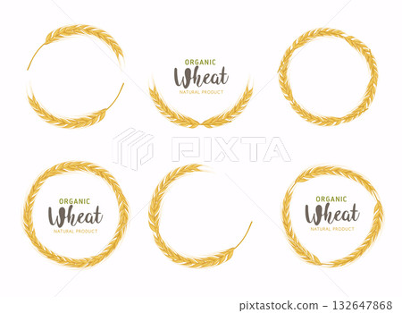 Paddy Wheat organic grain products food banner sign vector design. Paddy Wheat organic grain products food banner sign vector design. 132647868