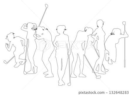 Golfers Golfing Silhouette Golf People Silhouettes Golfers Golfing Silhouette Golf People Silhouettes 132648283