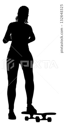 Woman Silhouette Female Skateboarder Girl 132648325