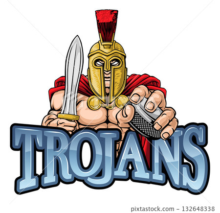 Trojan Man Ice Hockey Sports Team Mascot 132648338