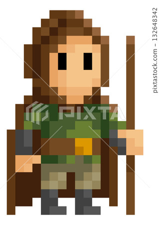 Medieval Fantasy Pixel Art Game Cartoon Character Medieval Fantasy Pixel Art Game Cartoon Character 132648342