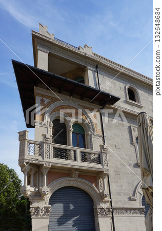 Beautiful view of old facade of building at Messina old city, Sicily 132648684