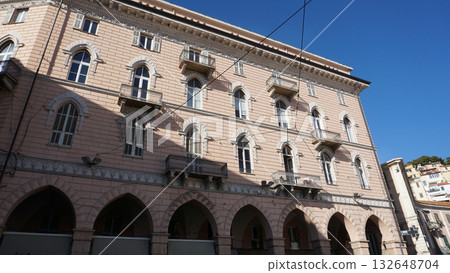 Sanremo, Italy - Facade of building at central street of Sanremo Sanremo, Italy - Facade of building at central street of Sanremo 132648704