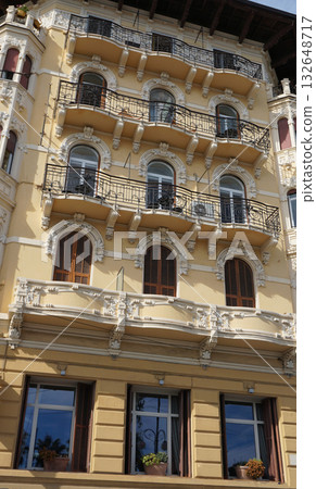 Sanremo, Italy - Facade of building at central street of Sanremo Sanremo, Italy - Facade of building at central street of Sanremo 132648717