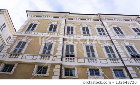 Sanremo, Italy - Facade of building at central street of Sanremo Sanremo, Italy - Facade of building at central street of Sanremo 132648726