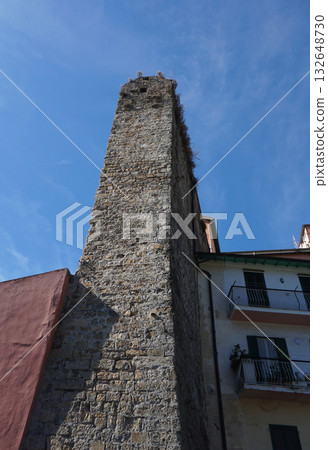 Sanremo, Italy - Exterior walls of the 18th century Forte di Santa Tecla, alongside the Gino Napolitano Gardens Sanremo, Italy - Exterior walls of the 18th century Forte di Santa Tecla, alongside the Gino Napolitano Gardens 132648730