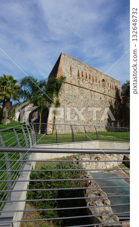 Sanremo, Italy - Exterior walls of the 18th century Forte di Santa Tecla, alongside the Gino Napolitano Gardens Sanremo, Italy - Exterior walls of the 18th century Forte di Santa Tecla, alongside the Gino Napolitano Gardens 132648732