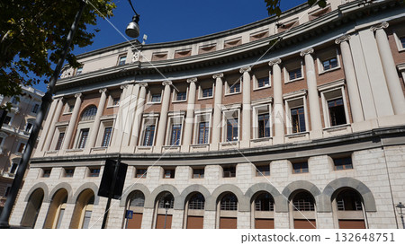 Facade of old building at old town at Salerno, Italy 132648751