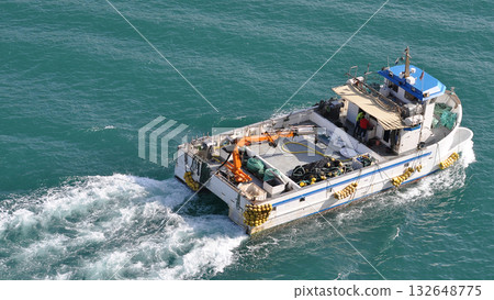 Valletta, Malta - small fishing boat at sea 132648775