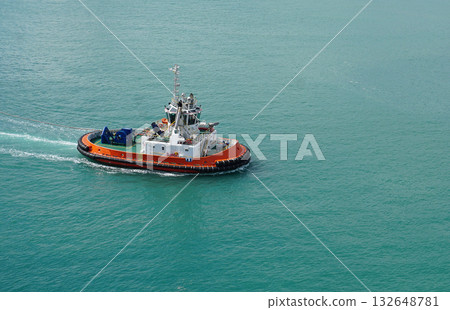Coastal safety, salvage and rescue boat at sea Coastal safety, salvage and rescue boat at sea 132648781