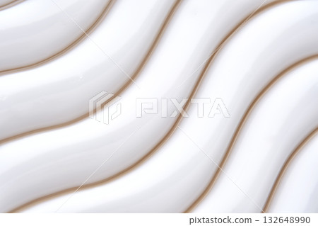 Beautiful waves of cream close-up. Beauty background. 132648990