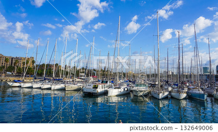 Port Vell in Barcelona, Spain on Barcelona Port Vell in Barcelona, Spain on Barcelona 132649006