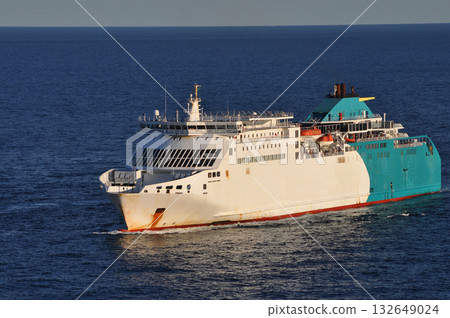 Barcelona cruise port, car ferry in the port of Barcelona, Catalonia in Spain 132649024