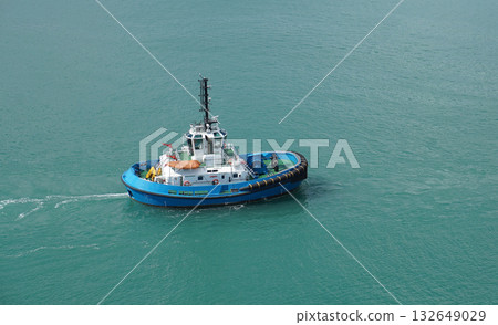 Coastal safety, salvage and rescue boat at sea Coastal safety, salvage and rescue boat at sea 132649029