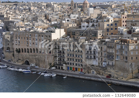 Valetta Malta Waterfront on the Grand Harbour 132649080