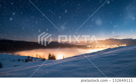 Beautiful snowy mountain scenery Beautiful snowy mountain scenery 132649111