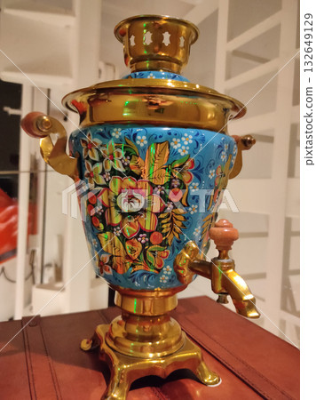 Vintage soviet Samovar - water heater -. USSR made beautiful retro antique electric metal tea pot from 1950s. Russian traditional teapot. Vintage soviet Samovar - water heater -. USSR made beautiful retro antique electric metal tea pot from 1950s. Russian traditional teapot. 132649129