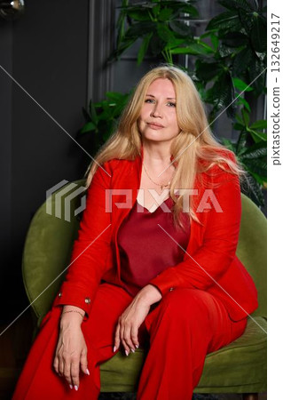 elegant confident leader, confident caucasian woman with poised expression and leadership aura elegant confident leader, confident caucasian woman with poised expression and leadership aura 132649217