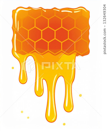 The delicious golden honey drips from the honeycomb structure, melting in your mouth. The delicious golden honey drips from the honeycomb structure, melting in your mouth. 132649304