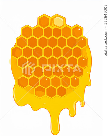 The delicious golden honey drips from the honeycomb structure, melting in your mouth. The delicious golden honey drips from the honeycomb structure, melting in your mouth. 132649305