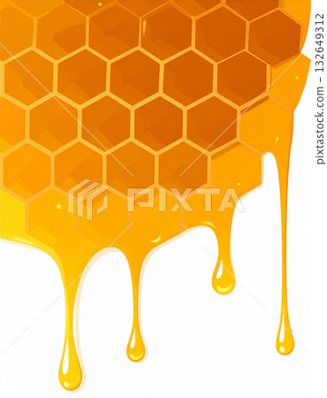 The delicious golden honey drips from the honeycomb structure, melting in your mouth. The delicious golden honey drips from the honeycomb structure, melting in your mouth. 132649312