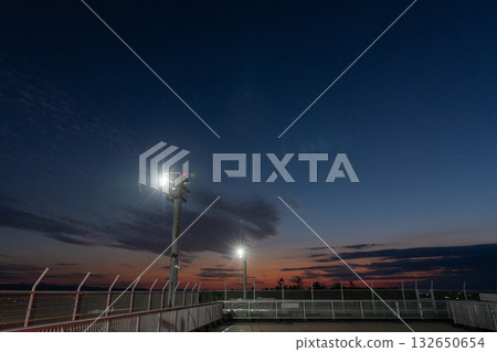 Airport deck at dusk Airport deck at dusk 132650654